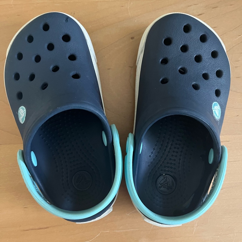 CROCS Blue and White Toddler Shoes